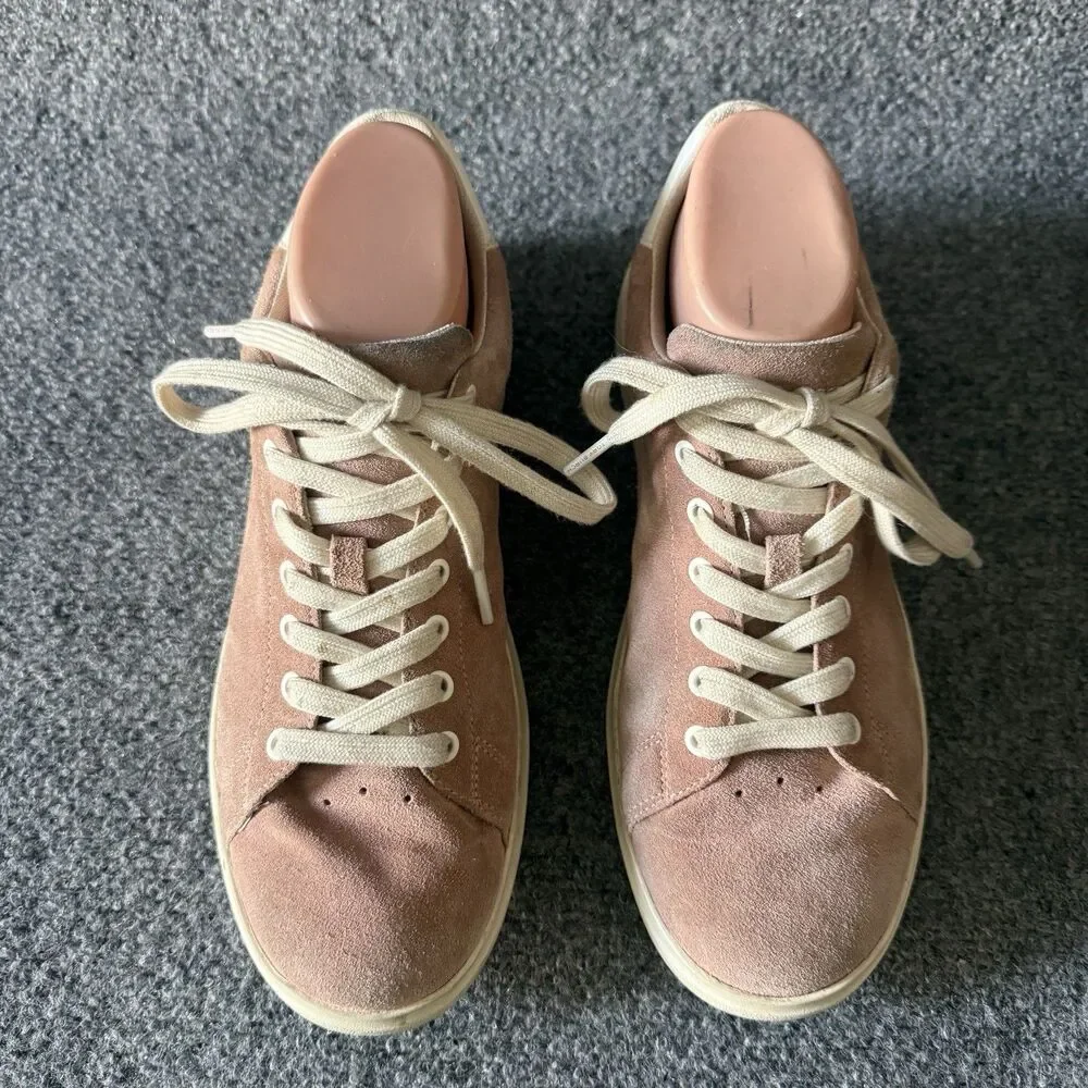 Tory Burch Howell Court Shoes Women’s 9.5 M Dusty Pink Suede Low Lace-Up Sneaker